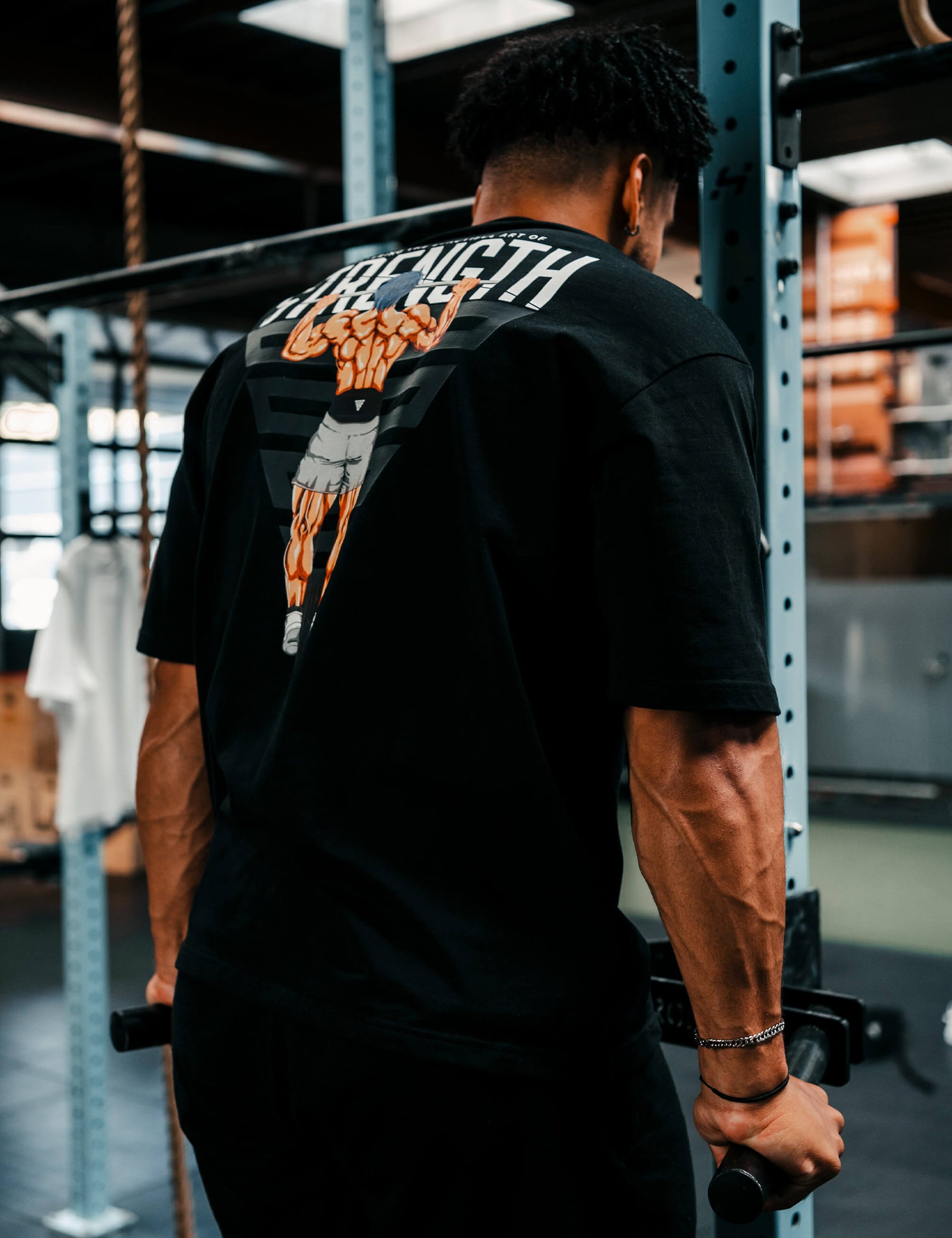 Anime Oversized T-Shirt Strength Men