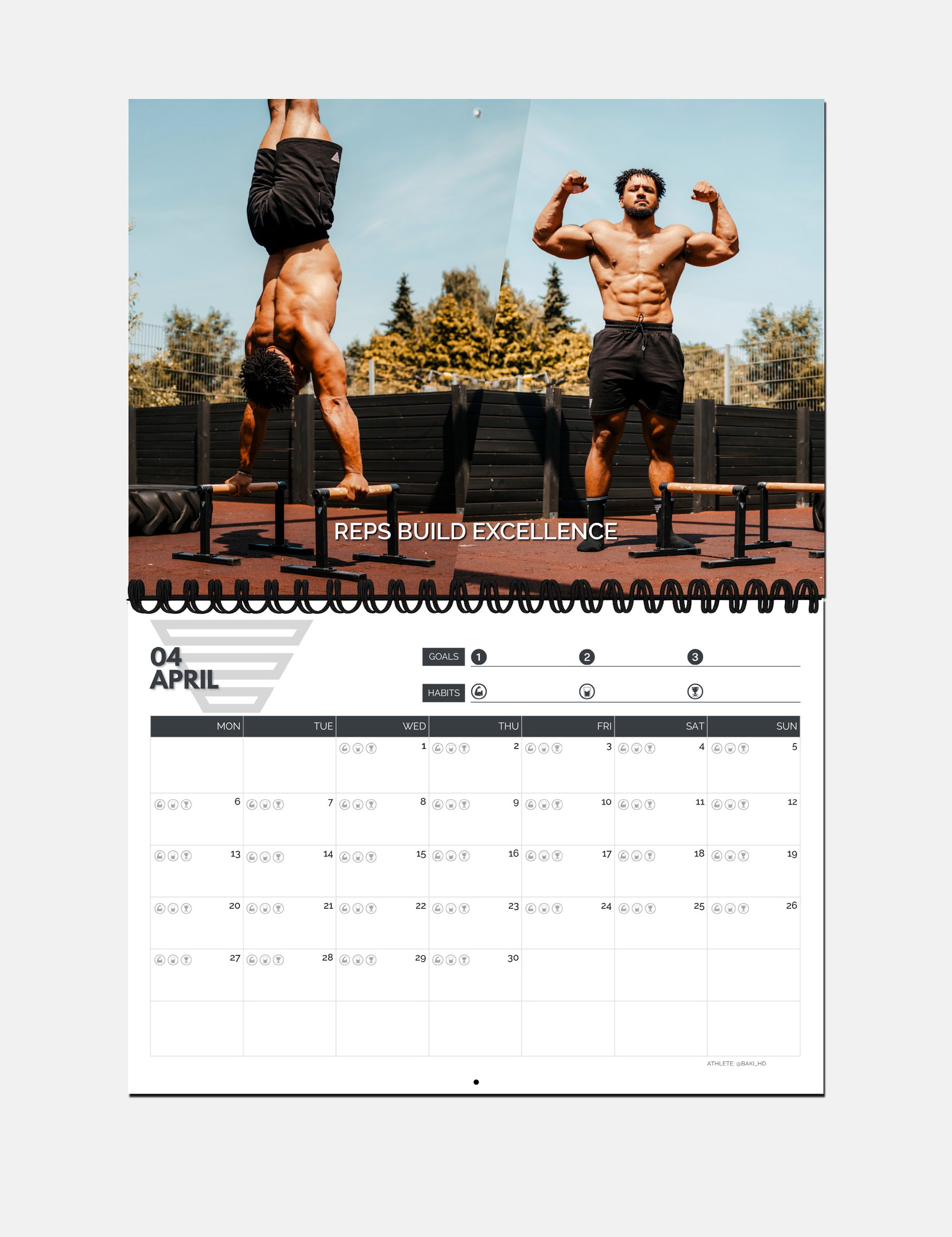 Calisthenics Wall Calendar 2026
