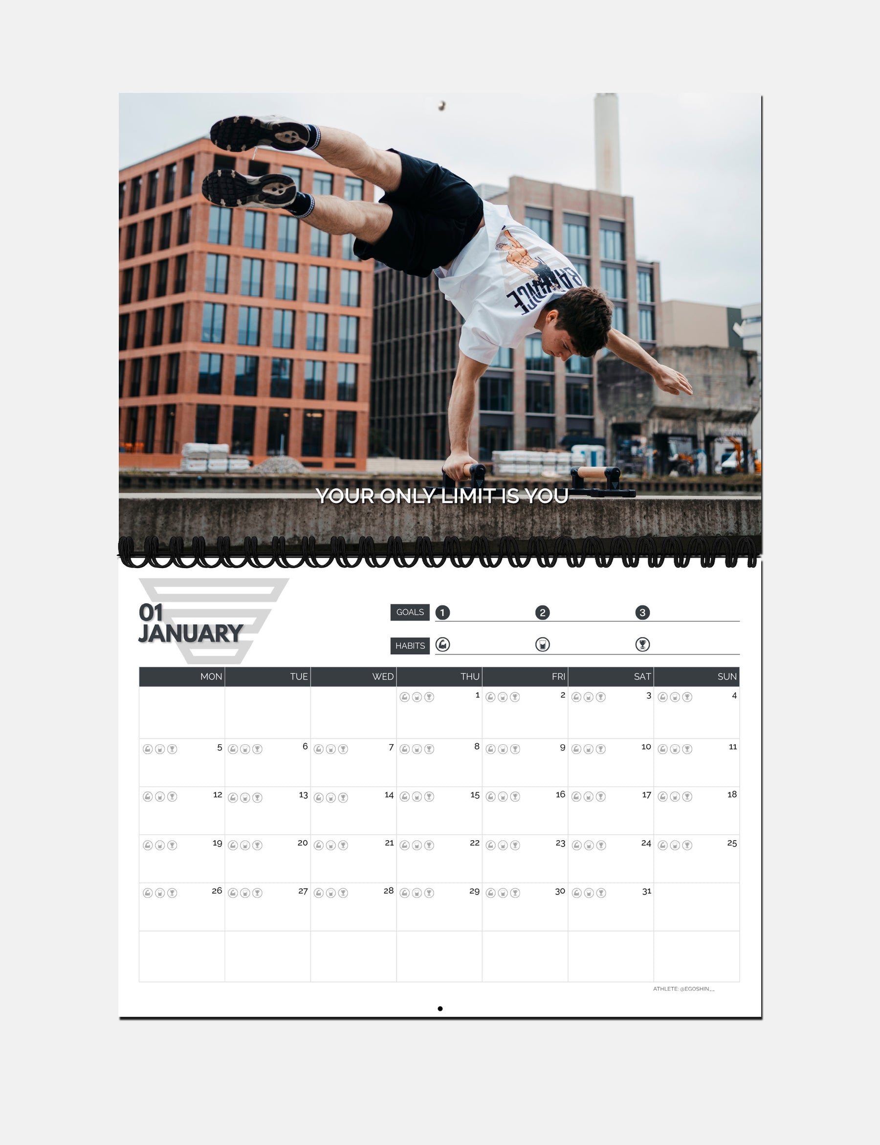 Calisthenics Wall Calendar 2026