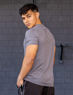 GORNATION athlete wearing the GORNATION active t-shirt in grey