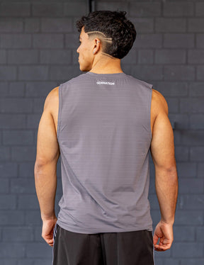 GORNATION athlete wearing the GORNATION active tank top in grey