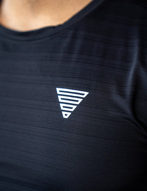 Close up of a GORNATION athlete wearing the GORNATION active t-shirt in black