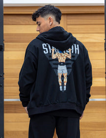 Anime Oversized Zip Jacket Strength