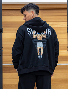Anime Oversized Zip Jacket Strength