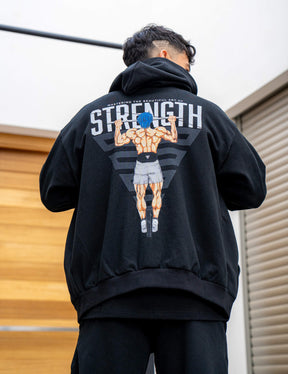 Anime Oversized Zip Jacket Strength