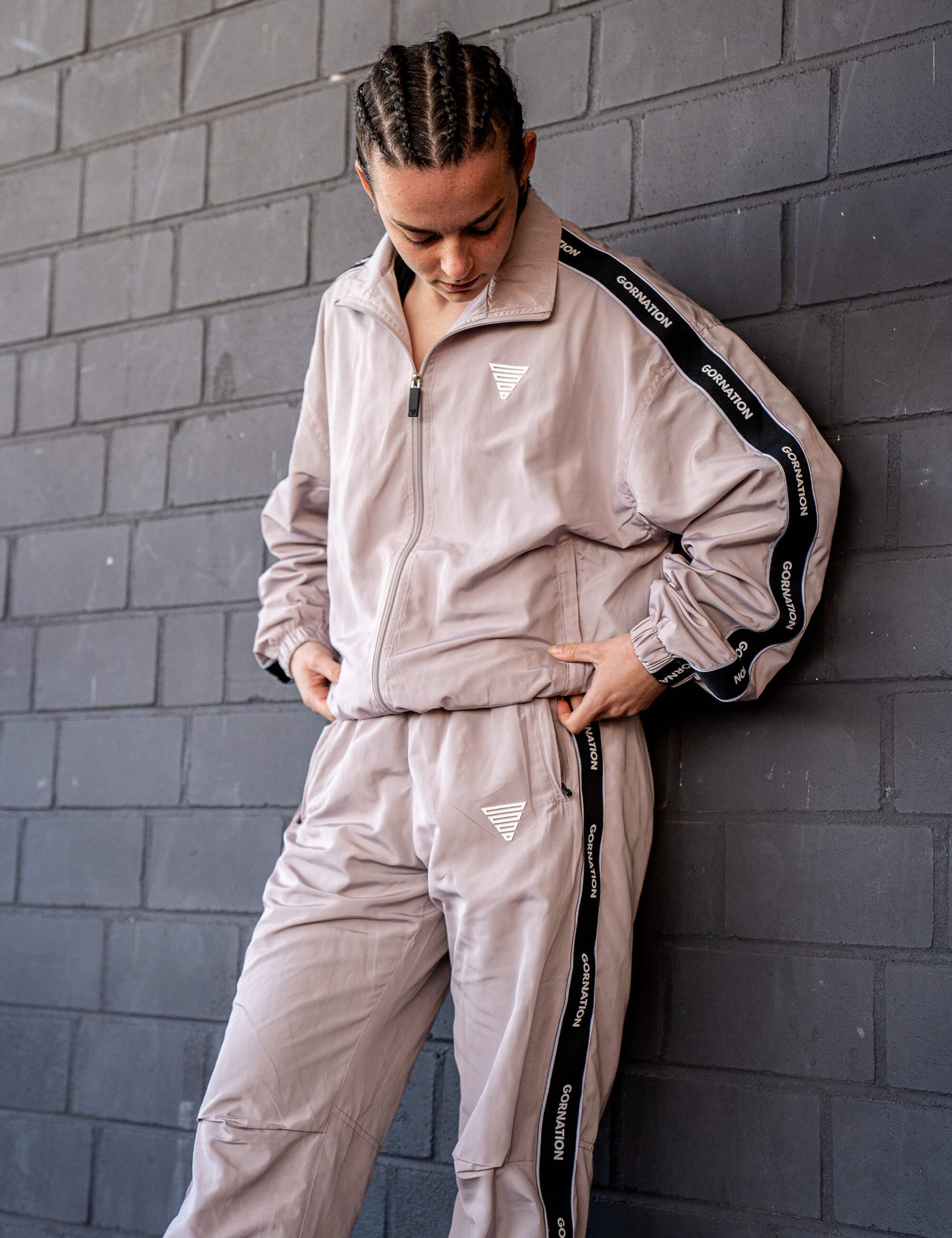 GORNATION athlete wearing the GORNATION tracksuite in grey